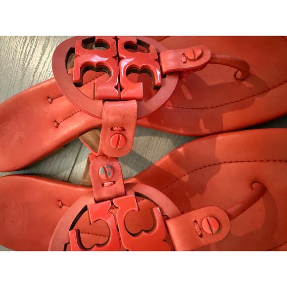 Well Loved Tory Burch Miller Sandal in Orange Sz 10 - Picture 3 of 6